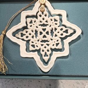Elegant Ivory Porcelain Snowflake Ornament Lenox, Vintage